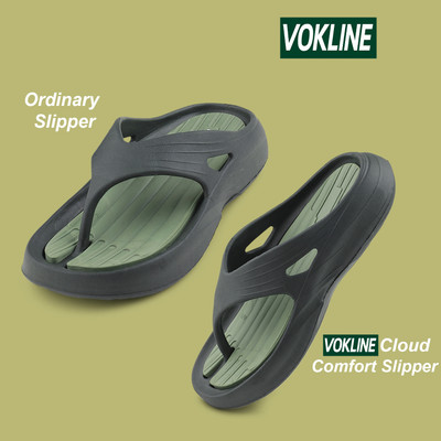 Vokline Men Extra soft|Soft|Orthopedic|Comfortable|Ultra Soft Flip Flop Flip Flops(Black, Green , 9)