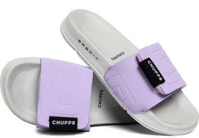 Chupps Women Quilt Bloom Purple & Grey Men's Comfortable Slides & Flip Flop Slides(Purple , 5)