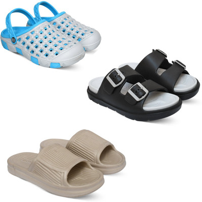 Acorn Men Slides(Blue, Grey, Beige , 10)