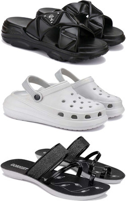 WINGSCRAFT Women Flip Flops(Black , 8)