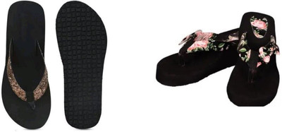 BOOMBEAUTY Women Flip Flops(Multicolor , 6)
