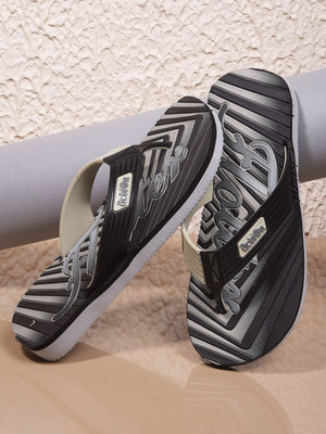 action Men GFL-1005 Slippers(Grey, Black , 8)