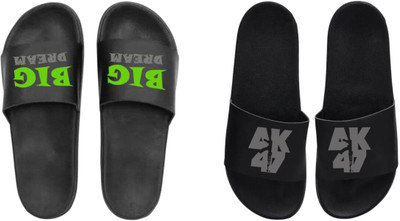 nvisan Men Slides(Grey, Green , 9)