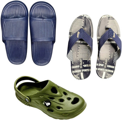 BLIBBERS Men Slippers(Navy, Blue, Green , 7)