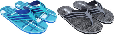 MIGOLITE Men Flip Flops(Grey, Blue , 10)