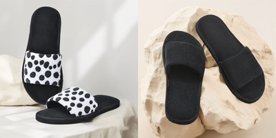 Y key Women Flip Flops(Black, Black , 6)