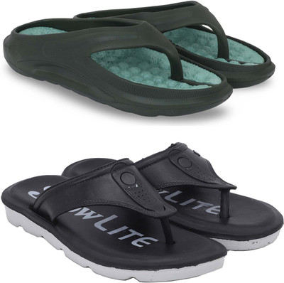 Kapani Fashion Men Slippers(Green, Black , 6)