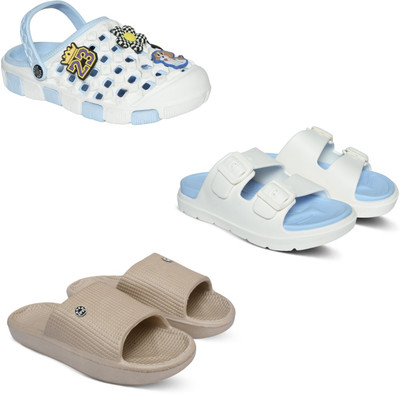 Acorn Men Slides(Blue, Blue, Beige , 6)