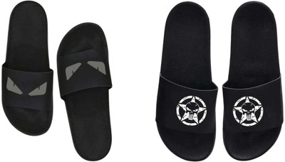 nvisan Men Slides(Grey, White, Black , 10)
