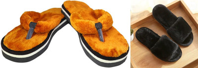 rexizone Women Flip Flops(Tan, Black , 6)