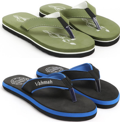 VAHMAH Women Slippers(Green, Blue , 7)