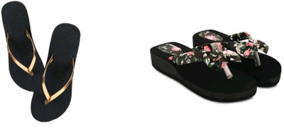 BOOMBEAUTY Women Flip Flops(Multicolor , 4)