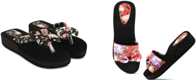 BOOMBEAUTY Women Flip Flops(Multicolor , 5)