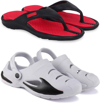 Kapani Fashion Men Slippers(Red, Grey , 7)