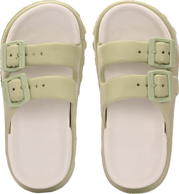 GREEN CARPET Women Slides(Green , 8)
