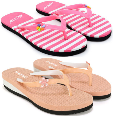 Skytrap Women Slippers(Multicolor , 7)