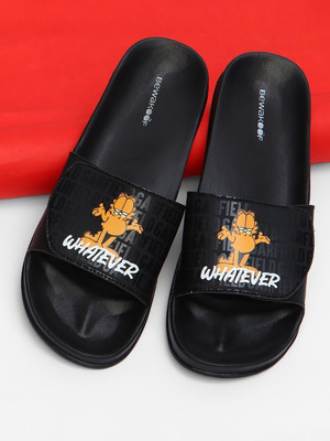 BEWAKOOF Men Slides(Black , 7)
