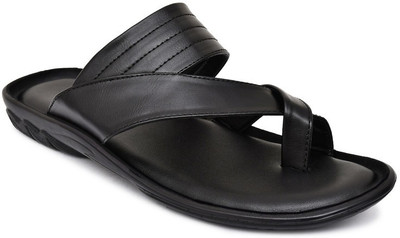 LEONCINO Men Slippers(Black , 6)