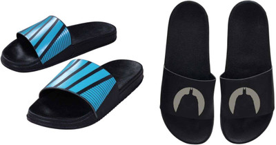 nvisan Men Slides(Blue, Grey , 10)