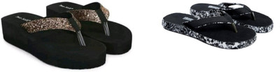 BOOMBEAUTY Women Flip Flops(Multicolor , 8)