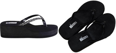BOOMBEAUTY Women Flip Flops(Multicolor , 5)