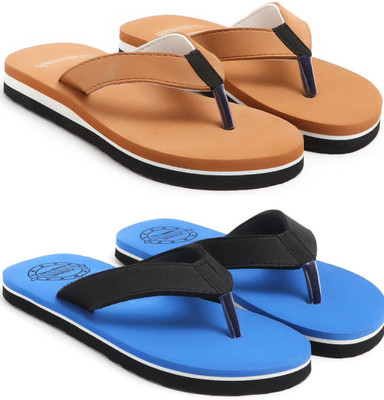 VAHMAH Women Slippers(Tan, Blue , 5)
