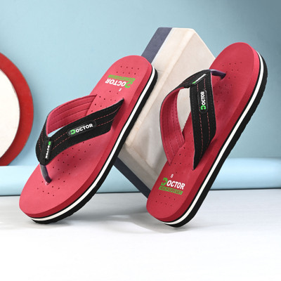 Doctor Health Super Soft Men Men's Orthopedic Slippers | Soft Cushion, Lightweight, Doctor Recommended Design Slippers(Maroon , 6)