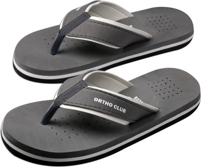 ORTHO CLUB Men Slippers(Grey , 7)
