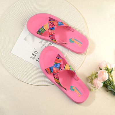 Footup Women Newly Launch Premium Trendy Colorful Comfortable Lightweight Stylish Antiskid Flip Flops(Pink , 8)