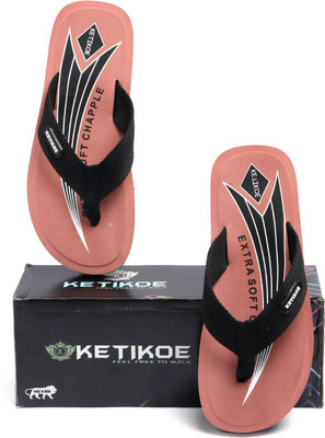KETIKOE Men Flip Flops(Pink , 7)