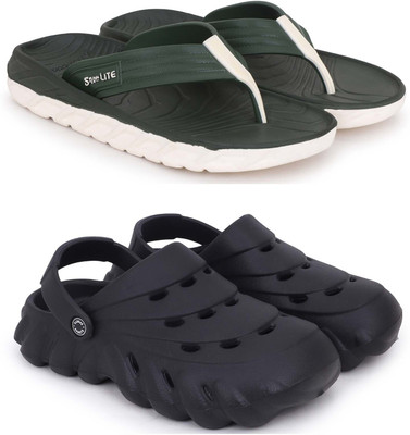 Pampy Angel Men Slippers(Green, Black , 7)