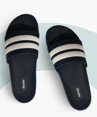 Bata Men Slides(Navy, White , 7)