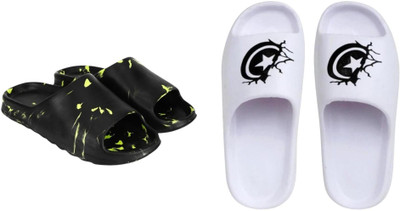 Sirex Men Slides(Black, White , 9)