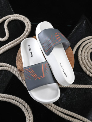 OFF LIMITS Men Slides(Grey, White , 8)