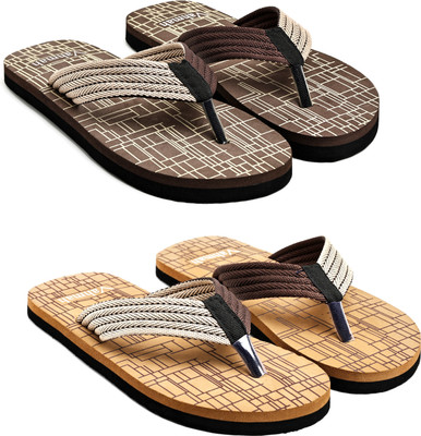 VAHMAH Men Slippers(Brown, Tan, Brown , 7)