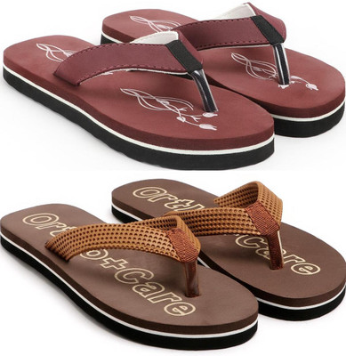 VAHMAH Women Slippers(Maroon, Brown , 7)