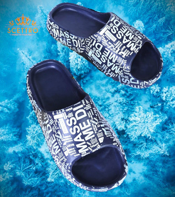 SCETTRO Men Slides(Blue , 8)
