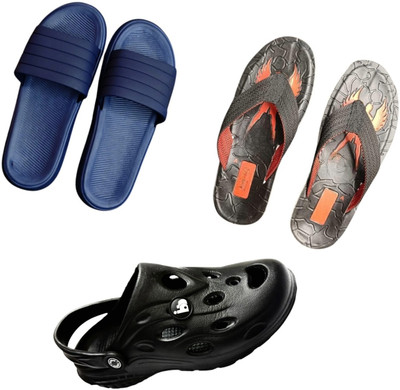 BLIBBERS Men Slippers(Blue, Black, Black , 9)