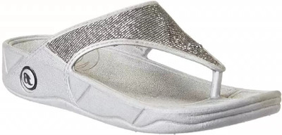 Bata Women Flip Flops(Silver , 5)