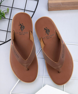 U.S. POLO ASSN. Men Slippers(Brown , 7)