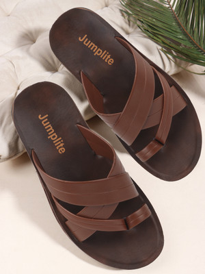 JUMPLITE Men Slippers(Tan , 6)