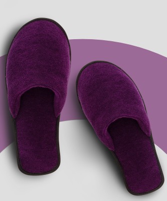 MF Home Footwear Women Women Home Soft Slippers Closed Toe Comfortable Sole Bedroom Indoor House Cloth Slippers(Purple , 4)