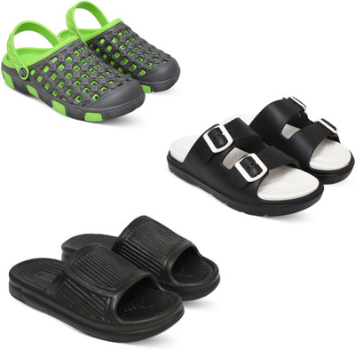 Acorn Men Slides(Green, Black , 8)