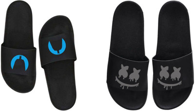 nvisan Men Slides(Blue, Grey , 8)