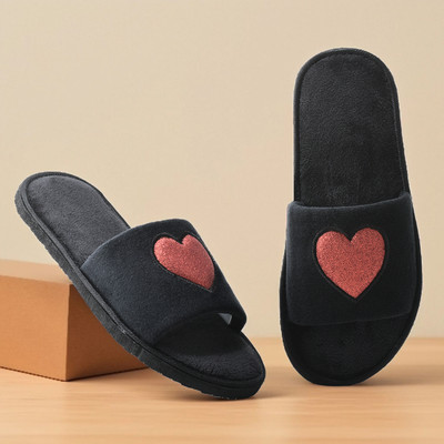 Y key Women Slippers(Black , 8)