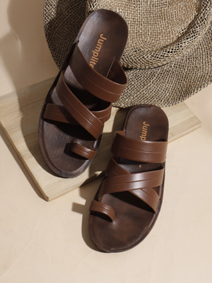 JUMPLITE Men Slippers(Tan , 8)