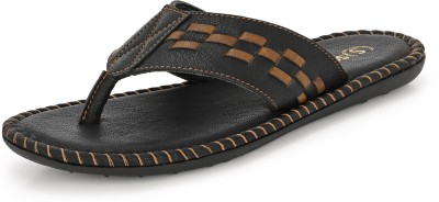 Softy Vegen Men Flip Flops(Black , 10)