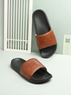 HRX by Hrithik Roshan Men Slides(Tan, Black , 11)