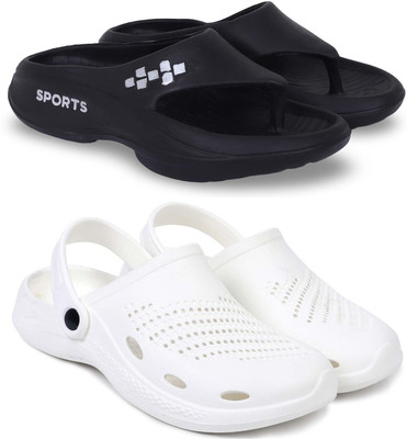 Pampy Angel Men Slippers(Black, White , 10)