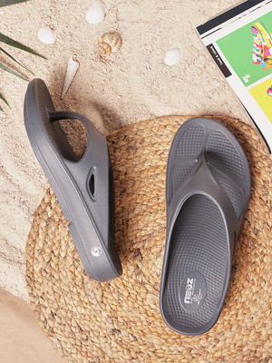 Neoz Men Levirex Lightweight with Arch Support Durable Anti-Skid & Stylish Dailywear| Flip Flops(Grey , 10)